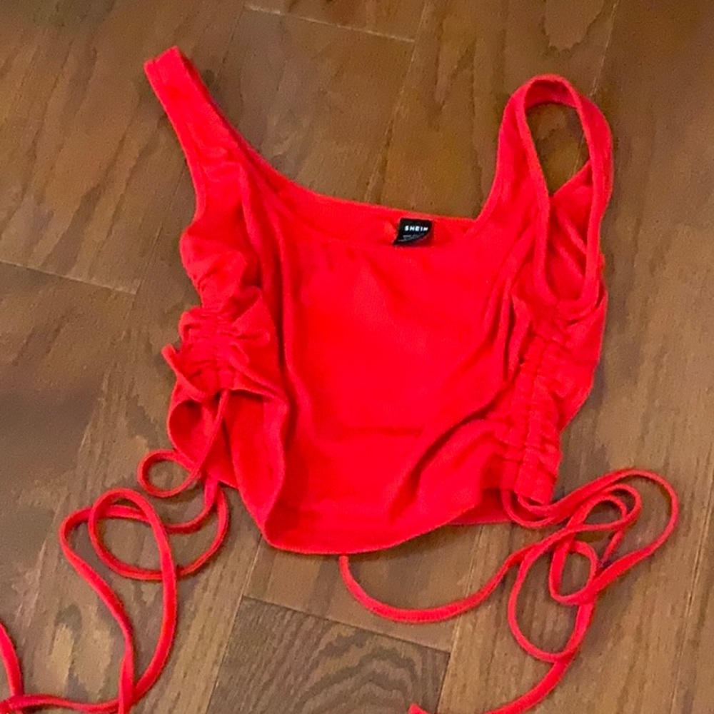 Red crop top